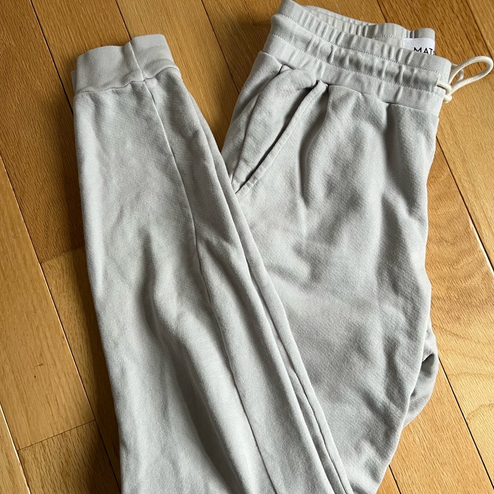 MATE the label - Organic Terry Cotton Jogger Sweatpants in Oyster (grey)
